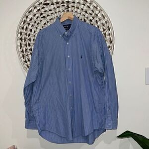 Ralph Lauren Blake fit mens blue and white striped button down size medium